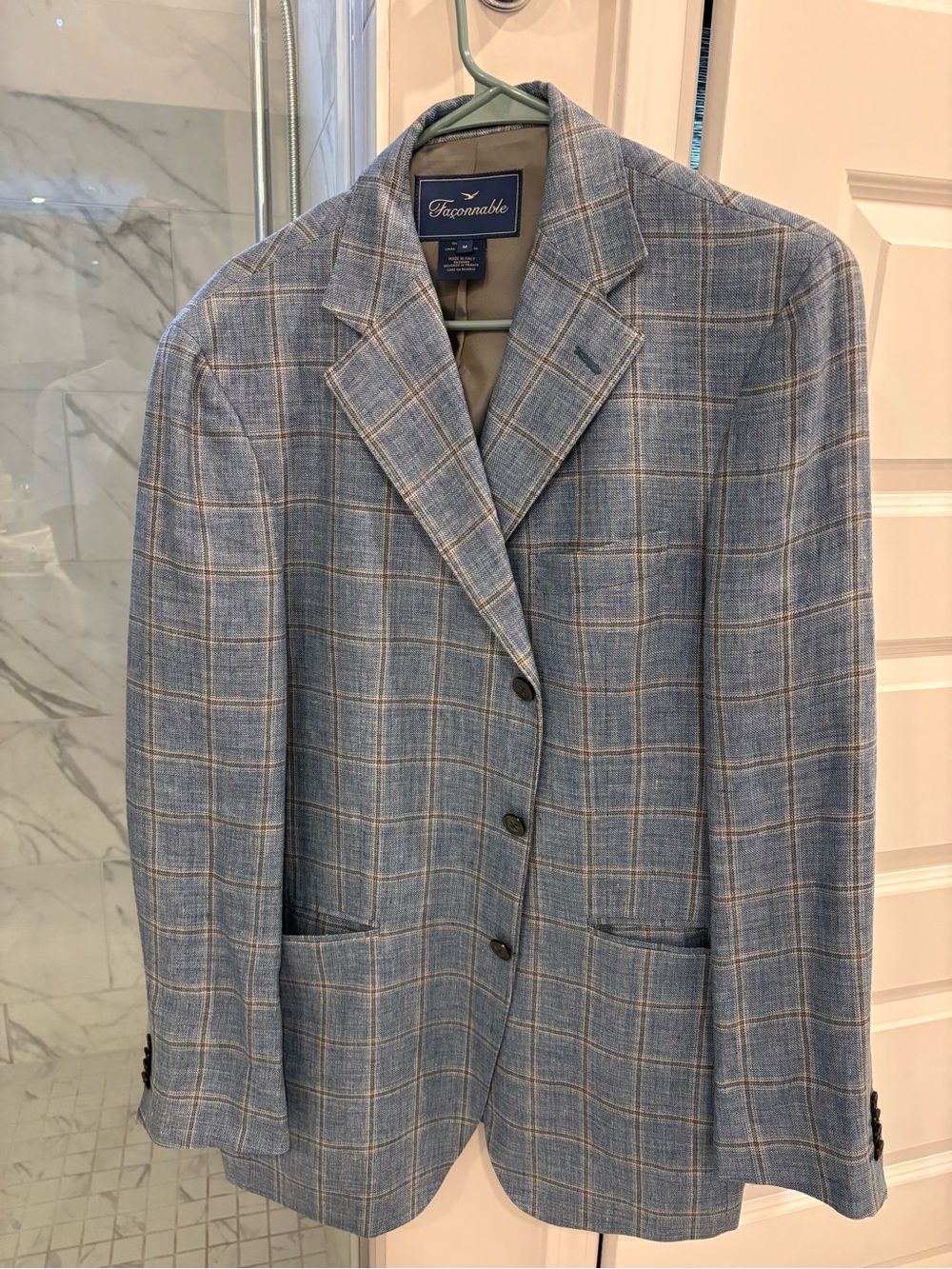 Favorable Light Blue Plaid Sport Coat
